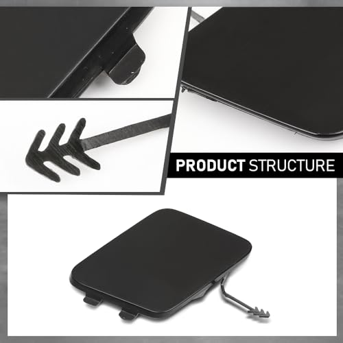 LQI Front Bumper Tow Hook Eye Cover Cap Fit Audi Q3 (Quattro) 2015-2018 | Black 8U0807241AGRU - size: Front | Fit Audi Q3 & Q3 Quattro 2015-2018