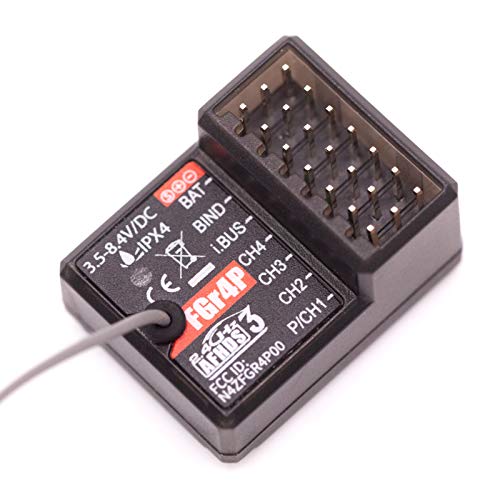 Flysky FS-FGR4P 2.4GHz 4CH AFHDS 3 RC Receiver PWM/PPM/I.Bus/S.Bus Output for FSG4P Transmitter RC Car Boat Spare Parts Accessories (FS-FGR4P Receiver) - style: FS-FGR4P Receiver