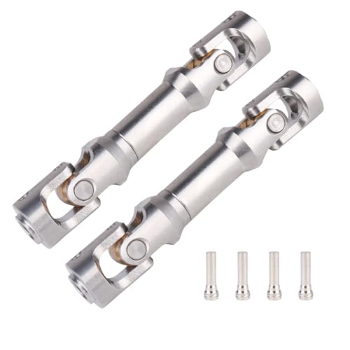2pcs Hobbyfire 1/10 RC Crawler Drive Shafts Stainless Steel Universal Joint Driveshaft for Axial SCX10 II III Traxxas TRX4 Redcat Gen8 Gen7 Element Upgrades Parts(67-81mm) - style: 67-81mm
