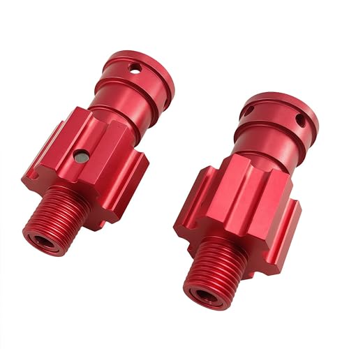 10mm Aluminum Widened Wheel Hex Nut & Axle Set for 1/5 X-MAXX 8S (Red) | 77086-4,7768 7756,Upgrade Parts,High Strength,CNC Machined,Precision Fit,Wear Resistant,Heavy Duty - color: Red