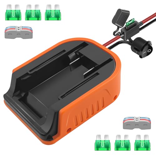 2 Packs Power Wheel Adapter for Black and Decker 20V Battery Converter Kit with Fuses & 14AWG Wire | Power Connector for for DIY Rc Car Toys, Robotics and Rc Truck