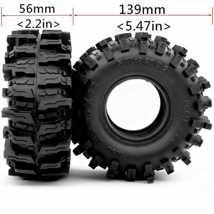 5.47'' Tall 2.2 Tires Mud Slingers X T8 4-Pack Fits SCX10 Wraith | 2.2'' Crawler Tyres, For 1/10 Crawlers off-road rock crawling RC vehicles Upgrades - style: T8 ( Soft )
