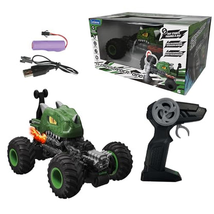 LEXiBOOK, Crosslander Dino RC Car, RC59D | Gyroscope, Stunts, Light effects, Rechargeable - style: Crosslander Dino