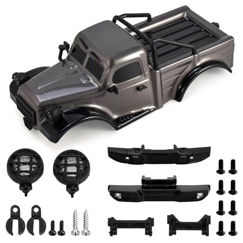 RC Truck Pickup Body Shell for 1/18 RC Crawler Car TRX4M Defender Bronco (Gray) - color: Gray