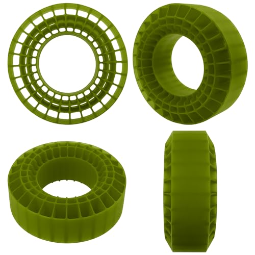 4Pcs Vgoohobby Silicone Rubber Insert Foam 1.9 Tire Inserts Foam Fit for 1.9 Crawler Tires Compatible with SCX10 TRX4 1/10 RC Crawler Car (Green) - color: Green
