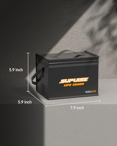Fireproof Explosionproof Large Capacity Bag | Lipo Battery Bag for Charging Battery and Storage Guard Pouch Double Zipper Detachable Adjustable Shoulder Strap - size: big