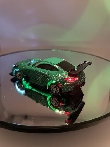 Mini RC Drift Car 1:64 Scale, Remote Control Car with LED Lights & 2-Speed Modes, Upgraded 2.4G Wireless Radio Remote Control for Multi-Users Race (Green) - color: Green