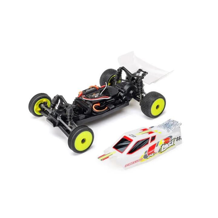 Helidirect Losi RC Car Micro-B 2WD Brushed Mini RC Buggy 1/24 Scale RTR Assemble Kit - Remote Control Car, RC Cars, Micro Racing RC Buggy 1/24 Scale (White - LOS00007T1) - color: White - Los00007t1