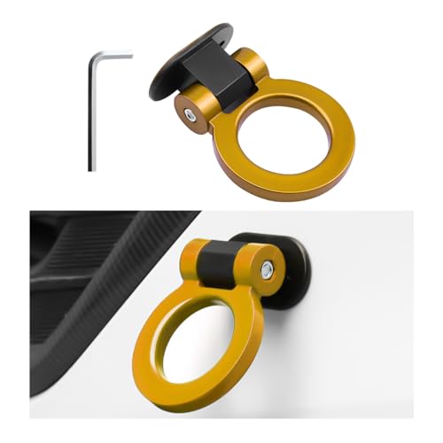 Ohleats Tow Hook Kit, ABS Trailer Hitch Sticker for Decoration, Bumper Hook Sticker for Cars, Trucks and Sedans, Universal Exterior Accessories (Golden) - color: Golden