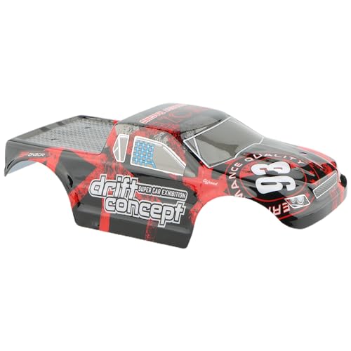 9300E RC Car Red Shell Body Cover PX9300-23 Accessories Spare Parts for 9300 9300E 1:18 RC Monster Trucks Vehicle - color: Red-black