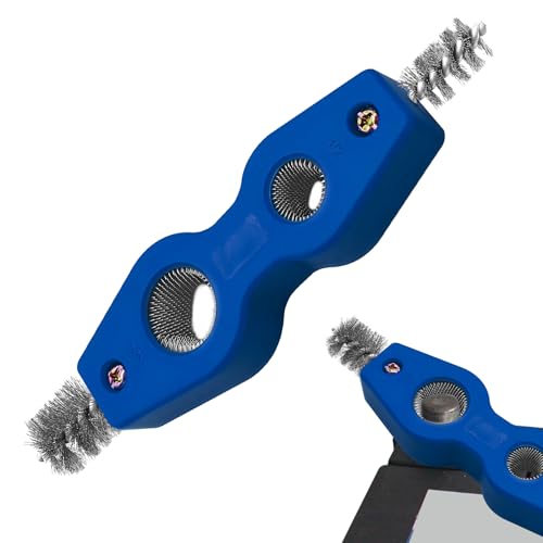 4 in 1 Car Battery Cleaning Brush, Battery Terminal Cleaner, Anti-Rust Auto Battery Cleaner Brush Tool with Steel Wire, Vehicle Battery Terminals Machine Parts Cleaning Tool for Cars (Blue) - color: Blue
