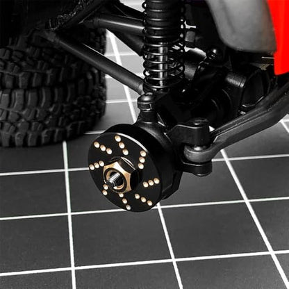 MOHERO 4Pcs 58g Brass Wheel Weights with 7mm Wheel Hex Hub Extended Wheel Spacers for 1/18 RC Crawlers TRX4M Bronco Defender K10 High Trail F150 Upgrades Parts