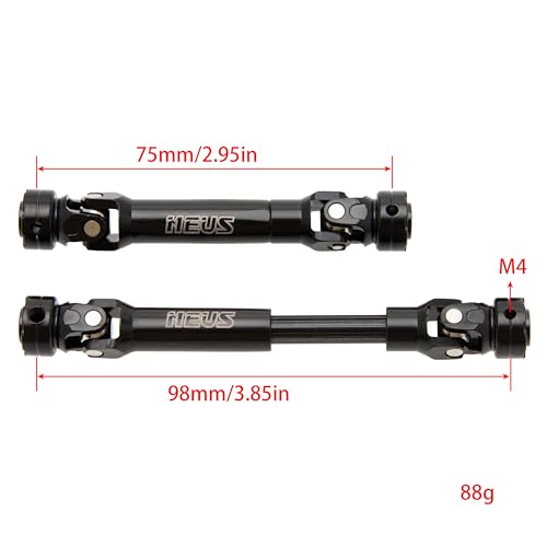 MEUS RACNIG 2pcs SCX10 Driveshafts for 1/10 RC Crawler Axial SCX10/Tamiya CCO1/Redcat Gen8 etc.. (75mm) - color: 75mm