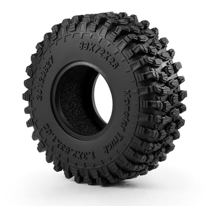 4PCS 1.3" Beadlock Tires with Foam Insert for 1/24 Axial SCX24 AX24 1/18 TRX4M RC Crawler Truck Car Upgrade Parts (E Style) - color: #E Style