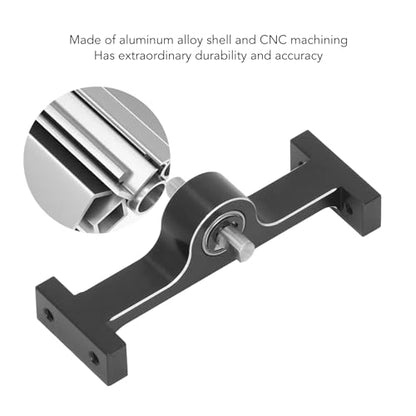 Aluminum Alloy 70mm Transfer Case Transmission Gearbox with 5mm Steel D Shaped Shaft for 1/10 RC Crawler Upgrade Parts Black (Black) - color: Black