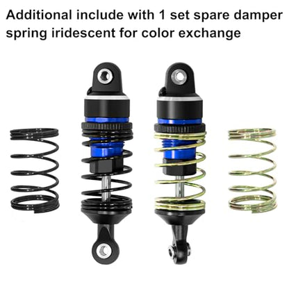 1/16 Aluminum RC Shock Absorber Front Rear Adjustable Springs Shock Damper | for Traxxas 1/16 Mini Slash BL-2S 4x4 Short Course Truck 108164-1, 4PCS, Blue - color: Blue