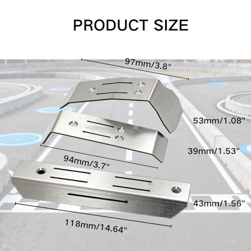 Stainless Steel Chassis Guard Skid Plate for 1/16 Mini Maxx 4WD RTR Brushless Monster Truck, Compatible with Traxxas 107154-1, RC Upgrade Protection Parts