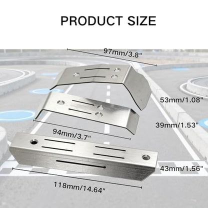Stainless Steel Chassis Guard Skid Plate for 1/16 Mini Maxx 4WD RTR Brushless Monster Truck, Compatible with Traxxas 107154-1, RC Upgrade Protection Parts
