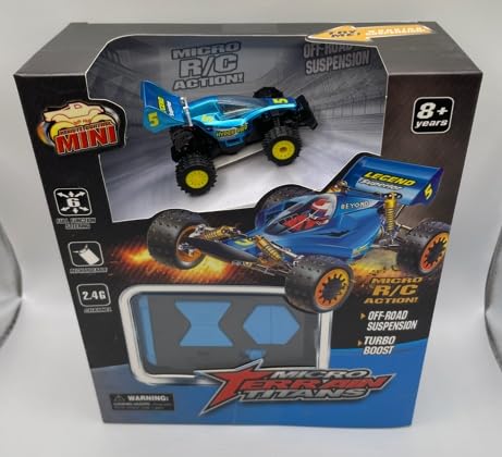 Mini RC Buggy Off-Road 1:64 Scale Upgraded 2.4G 5-Channel 7CM RC Radio Wireless Remote Control Car Coke Can Micro Racing Pocket Portable Truck for Multi-Users (Blue) - color: Blue-buggy