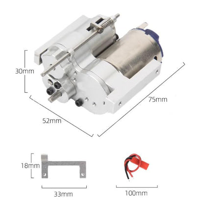 2nd Gear Gearbox Speed Change Gear Box with 370 Brushed Motor, Third Generation Metal Wave Box, for 1/16 WPL C24 C34 C44 C54 B16 B36 MN D90 MN40 MN45 MN77 MN99 MN99s RC Car (Silver) - color: Silver