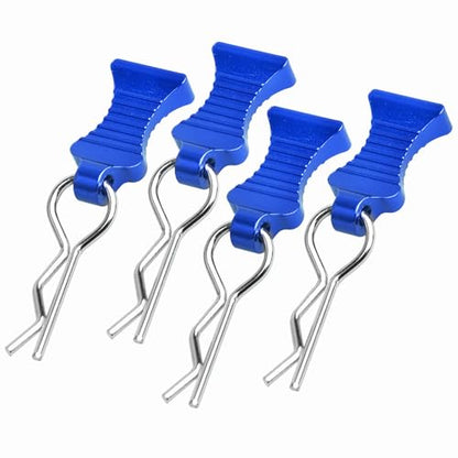 4-Pack Universal RC Body Clips with Tabs, Metal Handled Clips for 1/12 1/10 1/8 RC Cars and Trucks, Heavy Duty Body Mounting Clips Shell Replacement (Navy Blue) - color: Navy Blue
