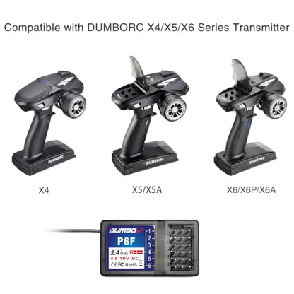 DUMBORC P6F 6 Channels 2.4GHz RC Receiver for DUMBORC X4 X5 X6 RC Car Boat - style: P6F