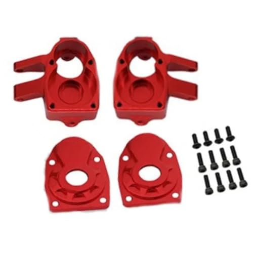 RC Models Spare Parts For Axial For Capra F9 Portal For SCX10 III AXI03007 1/10 Aluminum Alloy Front Rear Axle Steering Knuckles Housing RC Crawler Car Parts(Red) - color: Red