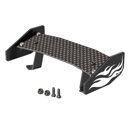 1/18 RC Rear Wing Carbon Fiber RC Tail Wing Compatible with LOSI 1/18 mini-T 2.0 RC Truck Upgrades (Black)