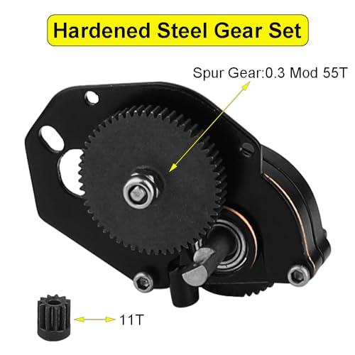1/24 Brass Transmission Case Assembled Gearbox with Internal Gear for Axial SCX24 AX24 RC Crawler Car Upgrade Part