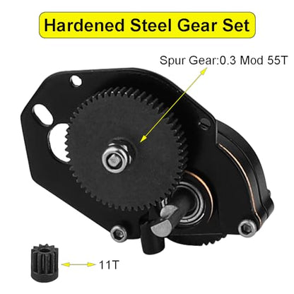 1/24 Brass Transmission Case Assembled Gearbox with Internal Gear for Axial SCX24 AX24 RC Crawler Car Upgrade Part
