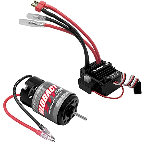 GLOBACT 21T 550 Brushed Motor and 80A ESC for 1/10 RC Crawler (T Plug) | BEC 5A 7.4V/6.4V - size: T Plug