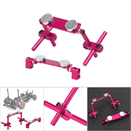 RC Car Body Post, Aluminum Magnetic Invisible Body Shell Mount Column Kit for HSP 1/10 SakuraS XI CS Tamiya416/417 T3/T4/94123 RC Racing Car (Pink) - color: Pink