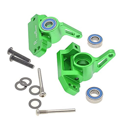 RC Alloy Caster Block&Steering Blocks for Traxxas 1/10 2WD Slash, Stampede, Rustler, Nitro Slash-Replaces Part 3736 3632 - color: Green