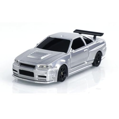 TOUCAN RC HOBBY Remote Control Race Car 1/43 RTR with Gyro RC Drift Car 4WD Traffic Cones for Indoor Outdoor (Silver) - color: Silver