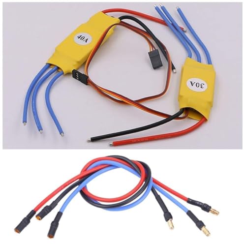 HERCHR 3Pcs 3.5mm Banana Extension Cable Banana Plug Gold Bullet Connector 16AWG Male Female 12in Silicone Wire for RC Brushless Motor ESC Extension Cable Wire RC Car Boat Parts