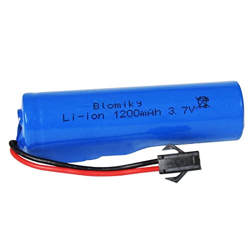 Blomiky 3.7V 1200mAh 2 Pack Li-ion Rechargeable Battery with SM2P Plug and USB Cable for Remote Control Cars Trucks 3.7V 1200mAh 2