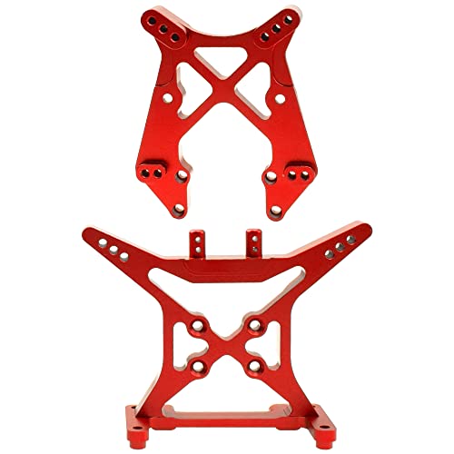 ShareGoo Aluminum Alloy Front & Rear Lower Suspension A-Arms Set Shock Tower Compatible with Horizon ECX 1/10 2WD Ruckus Axe Brutus Circuit AMP MT/DB Crush RC Car Buggy Tuck (Red)