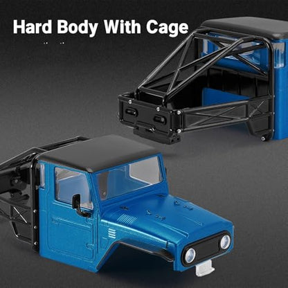 RC Upgrade Accessories for TRX4M for Defender for Bronco 1/18 IR40 Hard Body Shell with Cage RC Crawler Car Parts Upgrade Modification RC Car Accessories(Blue) - size: Blue