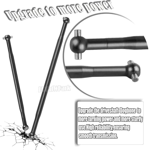 RC Steel Center CVD Dogbone Upgrades Part for 1/7 Big Rock 6S BLX/Fireteam 6S BLX/Mojave 6S BLX,Front Rear Centor Driveshaft Axles Dogbone,Replace #ARA310952#ARA310460,Black