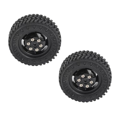 RC Wheels, Durable Rubber Tires with Aluminium Alloy RC Truck Wheels 55mm Diameter for D12 1/10 Scale RC Cars Off-Road Enthusiasts and Hobbyists