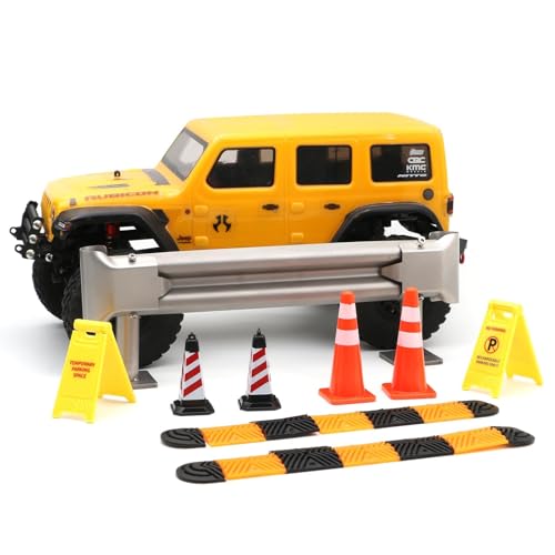 Mini Traffic Signs and Speed Bumps for 1/18 1/24 1/30 RC Cars | Miniature Plastic Road Cones, Parking Signs, Speed Bump,Garage Diorama, Scene Setup & Decoration,Simulated Traffic