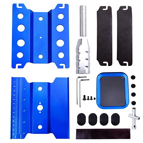 RC Car Work Stand Aluminum Repair Workstation 360 Degree Rotation Lift Lower w/Screw Tray Tools for 1/10 1/12 1/16 Scale Traxxas TRX4 Axial Arrma Redcat Losi RC Crawler Monster Truck Buggy (Navy Blue) - color: Navy Blue