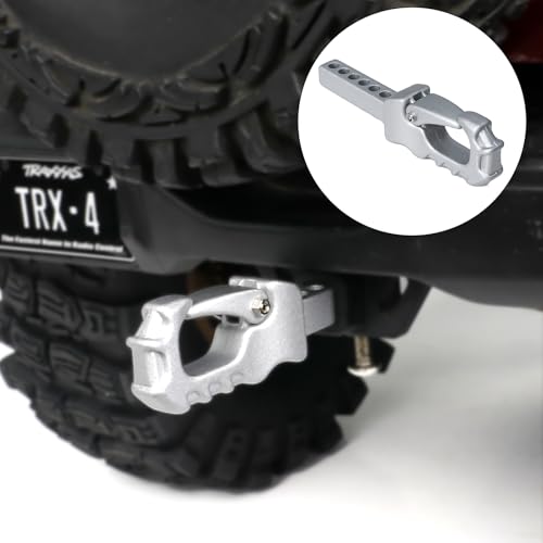 Metal RC Crawler Trailer Hook Tow Hitch for 1/10 RC Crawler Traxxas TRX4 Axial SCX10 Rear Bumper Parts (Silver) - color: Silver