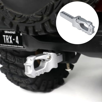 Metal RC Crawler Trailer Hook Tow Hitch for 1/10 RC Crawler Traxxas TRX4 Axial SCX10 Rear Bumper Parts (Silver) - color: Silver