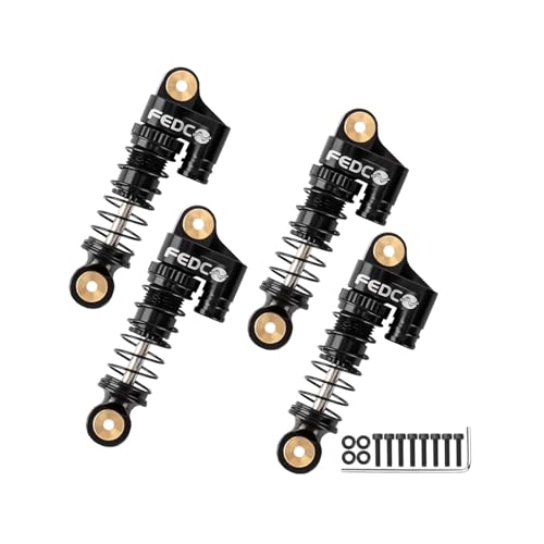SCX24 Shocks 32MM Oil-Filled Shocks For Axial SCX24 Upgrades | CNC Aluminum Threaded Shock Absorber For 1/24 RC Crawlers - color: Black