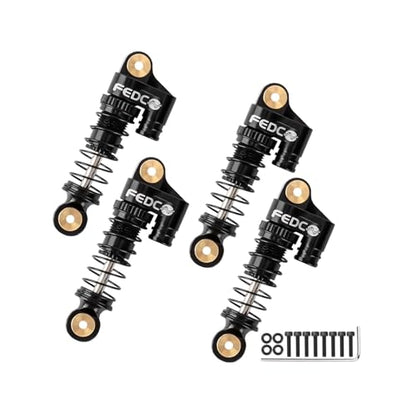 SCX24 Shocks 32MM Oil-Filled Shocks For Axial SCX24 Upgrades | CNC Aluminum Threaded Shock Absorber For 1/24 RC Crawlers - color: Black