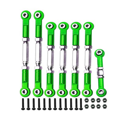 (2025 Upgrade Parts) Stainless Steel Adjustable Turnbuckles Set/Camber Links with Rod Ends Set for 1/10 Traxxas Slash 4X4 2WD /Rustler 2WD 4X4/Hoss 2WD 4X4/ Stampede 2WD 4X4/ Upgrades(Green)