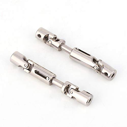 2PCS Metal Drive Shaft Universal Transmission Shaft for MN-35 MN-66 B-14 B-24 RC Car, Upgrade Parts for 1/12 1/16 RC Model Crawler Truck (2pcs)