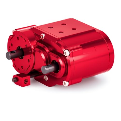 Dual Speed Transfer Case Gearbox Transmission Box for Axial SCX10 RC4WD D90 1/10 RC Crawler Car Upgrade Parts (Red) - color: Red
