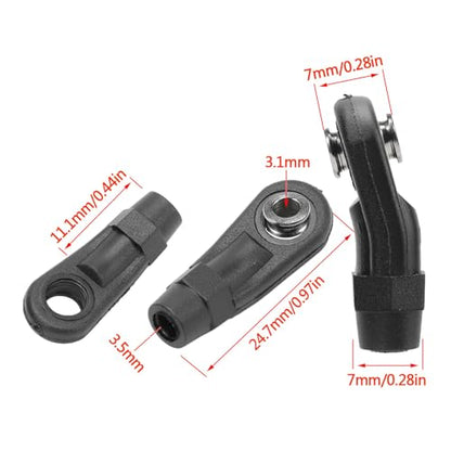 10PCS M4 Plastic Tie Rod End Ball Joint RC Link Rod Ends, Adjustable Depth Installation for Axial SCX10 I II III